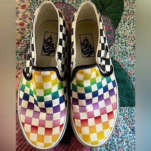 Rainbow checkered vans